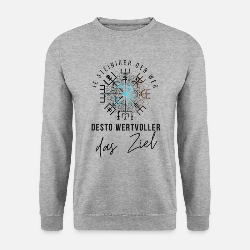Wegweiser RUNEN - VEGVISIR - Unisex Pullover - Weißgrau meliert