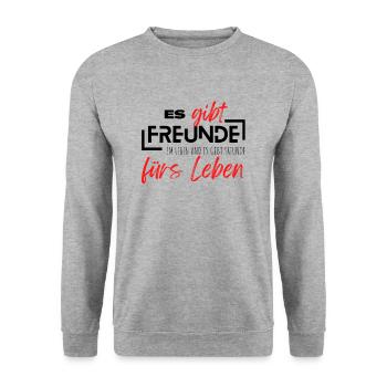 Beste Freunde FREUND Kumpel Kumpels - Unisex Pullover - Weißgrau meliert - Vorne - Alina (178cm) & Michal (187cm)