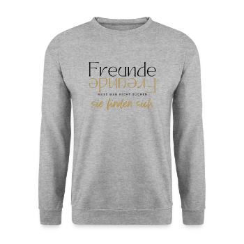 Beste Freunde FREUND Kumpel Kumpels - Unisex Pullover - Weißgrau meliert - Vorne - Alina (178cm) & Michal (187cm)