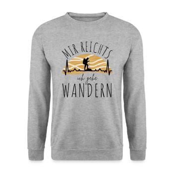 WANDERN Berge Bergsteigen WANDERWEG - Unisex Pullover - Weißgrau meliert - Vorne - Alina (178cm) & Michal (187cm)