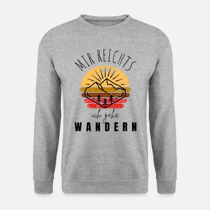 WANDERN Berge Bergsteigen WANDERWEG - Unisex Pullover - Weißgrau meliert