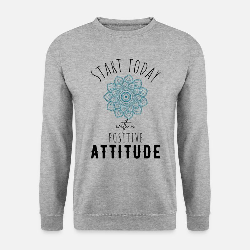 POSITIVE EINSTELLUNG MINDSET Motivation - Sweat-shirt Unisexe - gris chiné