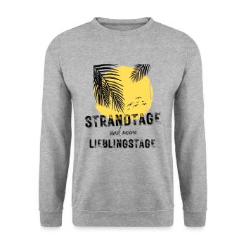 SOMMER ich bin dann soweit - HELLO SUMMER - Unisex Pullover - Weißgrau meliert - Vorne - Alina (178cm) & Michal (187cm)