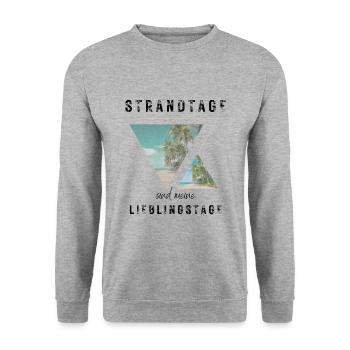 SOMMER ich bin dann soweit - HELLO SUMMER - Unisex Pullover - Weißgrau meliert - Vorne - Alina (178cm) & Michal (187cm)