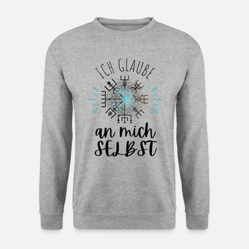 Wegweiser Motivation - VEGVISIR - Unisex Pullover - Weißgrau meliert