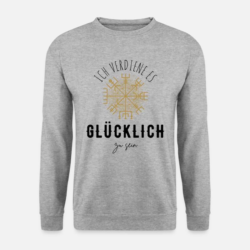 Wegweiser Motivation - VEGVISIR - Unisex Pullover - Weißgrau meliert