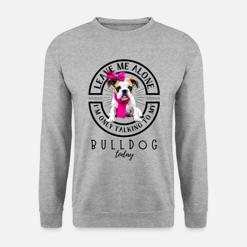 Bulldogge Bulldog Bulldoggen - Unisex Pullover - Weißgrau meliert