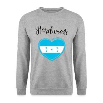 Cadeau du drapeau de la fierté du Honduras - Sweat-shirt Unisexe - gris chiné - Devant - Alina (178cm) & Michal (187cm)