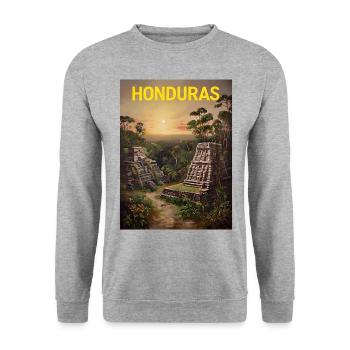Honduras Stolz Herkunft Geschenk - Unisex Pullover - Weißgrau meliert - Vorne - Alina (178cm) & Michal (187cm)