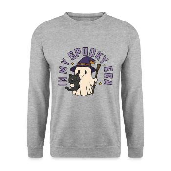 Halloween Ghost Costume Gift - Unisex Sweatshirt - salt & pepper - Front - Alina (178cm) & Michal (187cm)