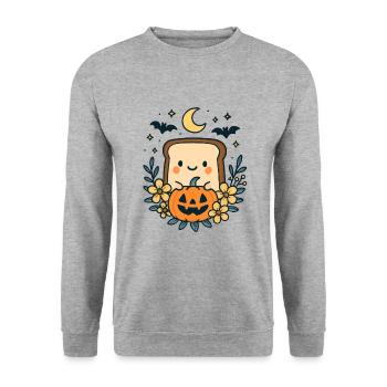 Halloween Toast Costume Gift - Unisex Sweatshirt - salt & pepper - Front - Alina (178cm) & Michal (187cm)