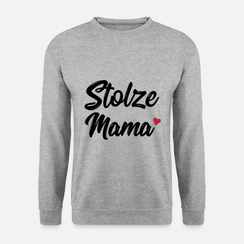 Stolze Mama - Unisex Pullover - Weißgrau meliert