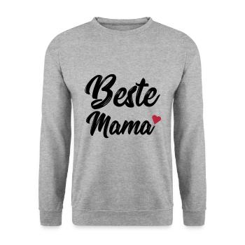 Beste Mama - Unisex Pullover - Weißgrau meliert - Vorne - Alina (178cm) & Michal (187cm)