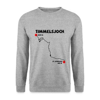 Col du Timmelsjoch Col du Rombo - Sweat-shirt Unisexe - gris chiné - Devant - Alina (178cm) & Michal (187cm)