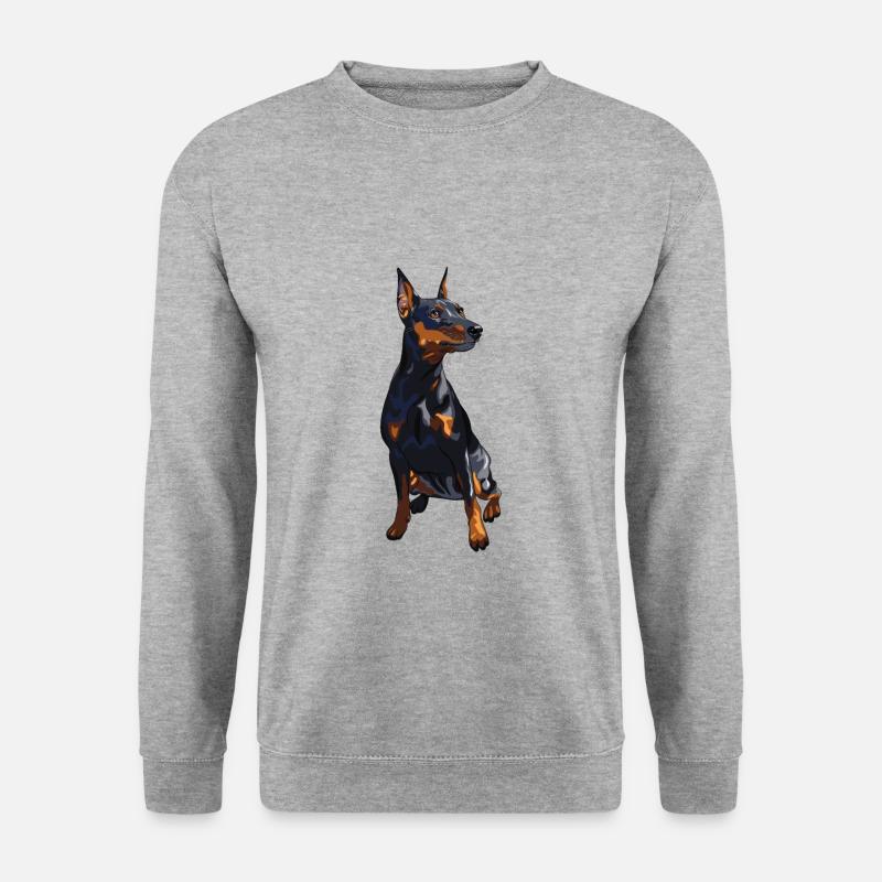 Zwergpinscher - Unisex Pullover - Weißgrau meliert