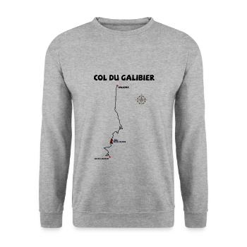 Col du Galibier 2642 m serpentine in France - Unisex Sweatshirt - salt & pepper - Front - Alina (178cm) & Michal (187cm)