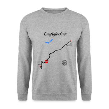 Großglockner Serpentine Pass in der Österreich Ra - Unisex Pullover - Weißgrau meliert - Vorne - Alina (178cm) & Michal (187cm)