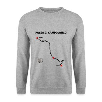 Passo Di Campolongo Haarnadelkurven Italien - Unisex Pullover - Weißgrau meliert - Vorne - Alina (178cm) & Michal (187cm)