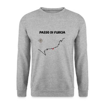 Passo Di Furcia Bike Motorcycle and Cycling Alps - Unisex Sweatshirt - salt & pepper - Front - Alina (178cm) & Michal (187cm)