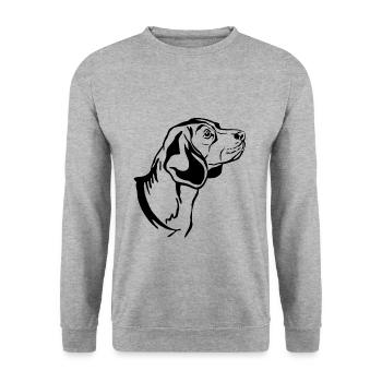 Beagle - Sweat-shirt Unisexe - gris chiné - Devant - Alina (178cm) & Michal (187cm)