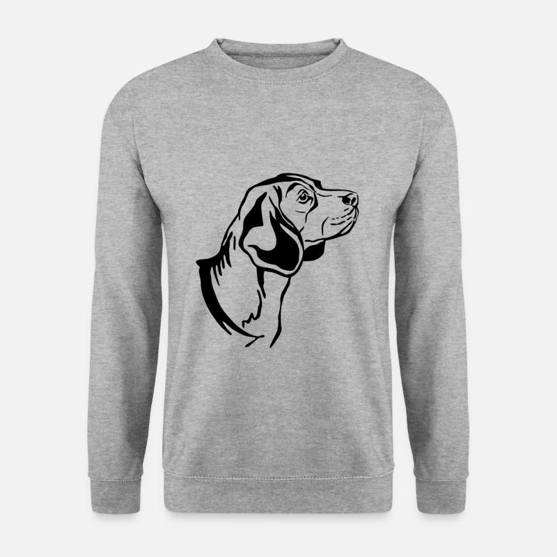 Beagle - Unisex Pullover - Weißgrau meliert