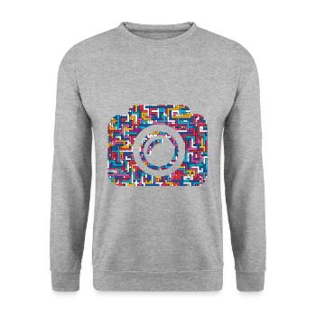 Camera Photo Camera Lens - Unisex Sweatshirt - salt & pepper - Front - Alina (178cm) & Michal (187cm)
