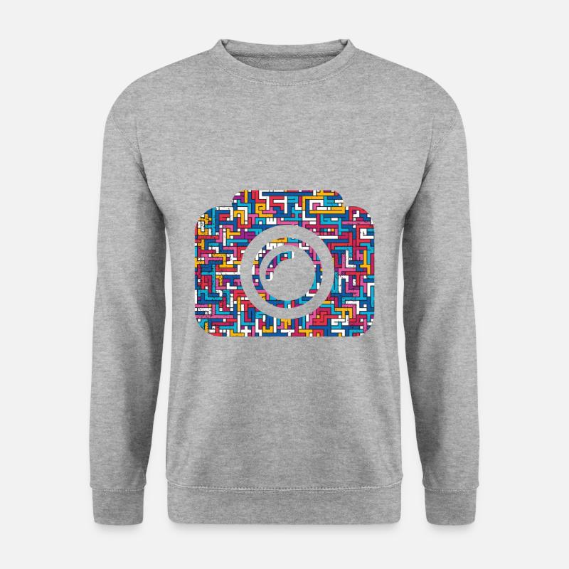 Kamera Fotokamera Linse - Unisex Pullover - Weißgrau meliert