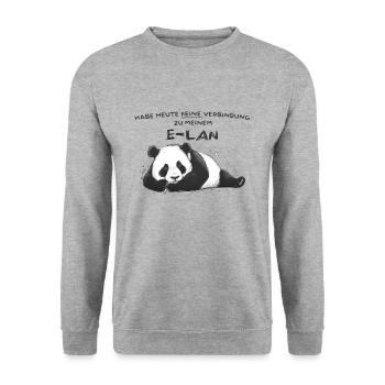 Habe heute keine Verbindung Panda E LAN - Unisex Pullover - Weißgrau meliert - Vorne - Alina (178cm) & Michal (187cm)