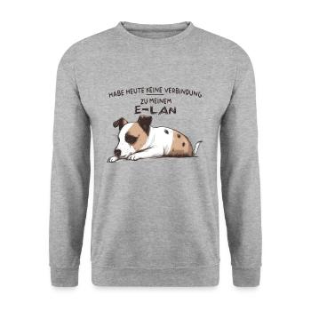 Habe heute keine Verbindung Hund E LAN - Unisex Pullover - Weißgrau meliert - Vorne - Alina (178cm) & Michal (187cm)