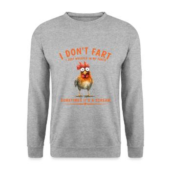 Ich Pupse Nicht, Ich Flüstere Nur in Meiner Hose - Unisex Pullover - Weißgrau meliert - Vorne - Alina (178cm) & Michal (187cm)