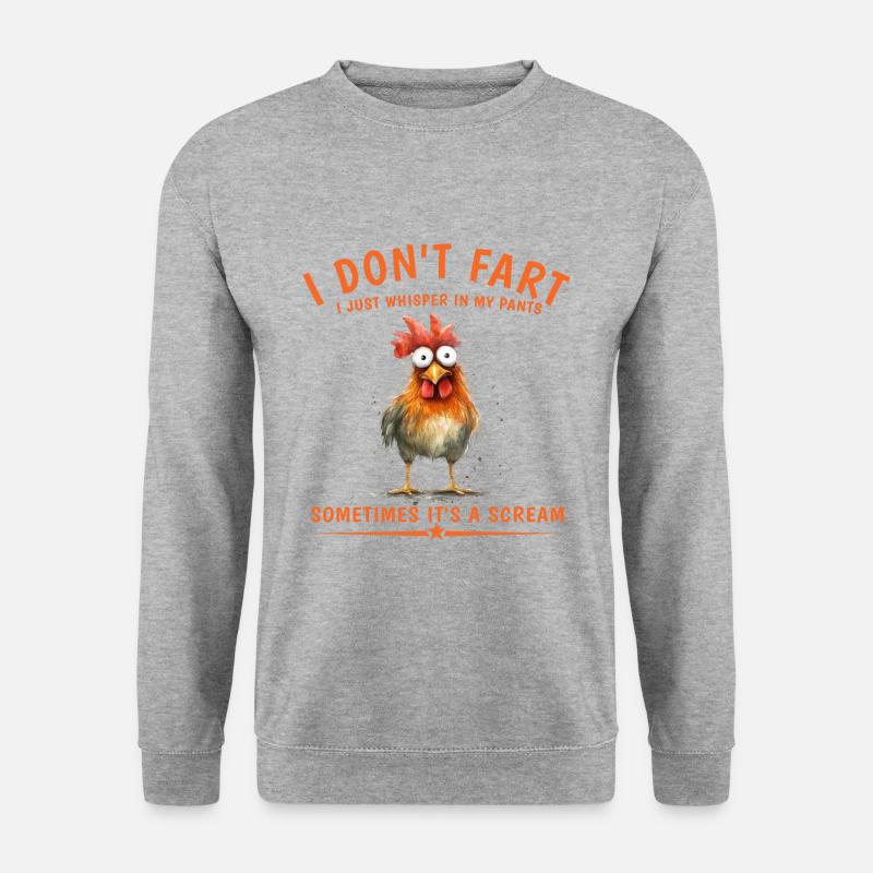 Ich Pupse Nicht, Ich Flüstere Nur in Meiner Hose - Unisex Pullover - Weißgrau meliert