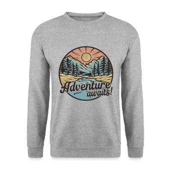 L’aventure vous attend - Sweat-shirt Unisexe - gris chiné - Devant - Alina (178cm) & Michal (187cm)