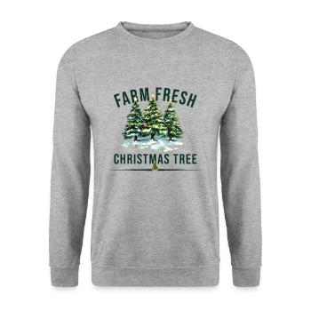 Farm Fresh Christmas Tree - Unisex Sweatshirt - salt & pepper - Front - Alina (178cm) & Michal (187cm)