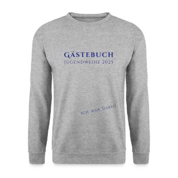 Jugendweihe 2025 - Unisex Pullover - Weißgrau meliert - Vorne - Alina (178cm) & Michal (187cm)