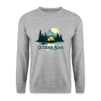 Nature Outdoor Boys, Scout, Boy Scout, Adventure - Unisex Sweatshirt - salt & pepper - Front - Alina (178cm) & Michal (187cm)