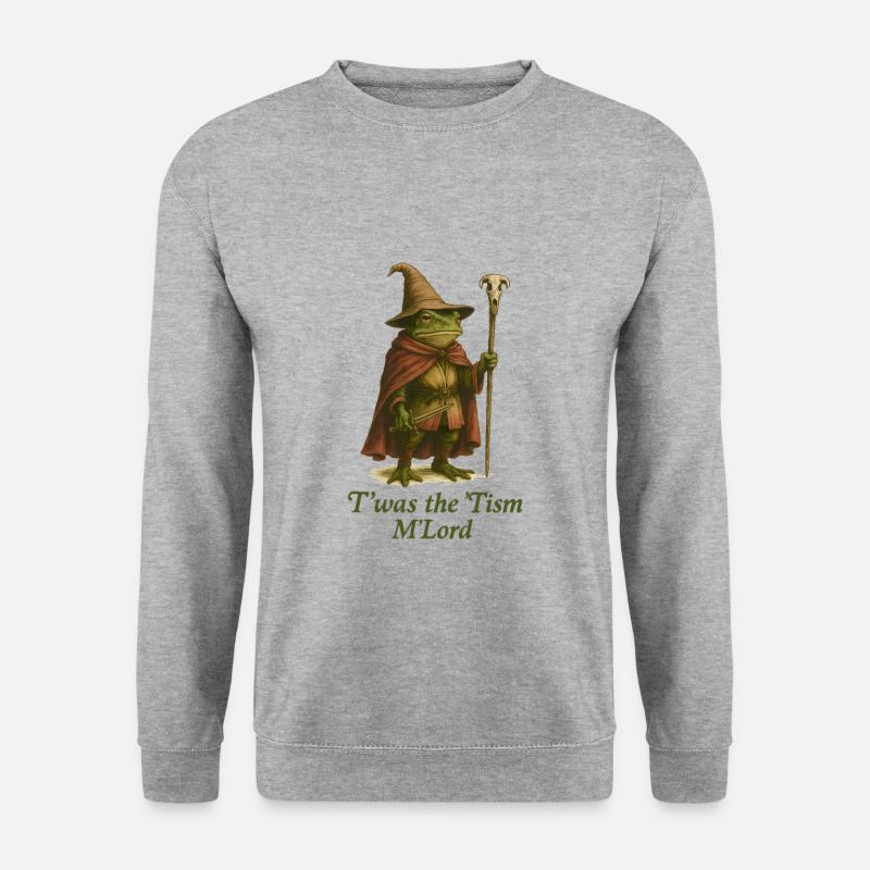 Fantasy Frosch Autism Humor Design - Unisex Pullover - Weißgrau meliert