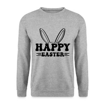 Joyeuses Pâques - Oreilles de lapin de Pâques - Sweat-shirt Unisexe - gris chiné - Devant - Alina (178cm) & Michal (187cm)