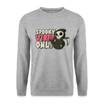 Ambiance effrayante pour Halloween - Sweat-shirt Unisexe - gris chiné - Devant - Alina (178cm) & Michal (187cm)