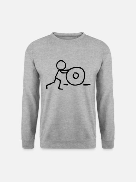 Ball schieben Panne Fitness Bewegung Sport Rollen - Unisex Pullover - Weißgrau meliert