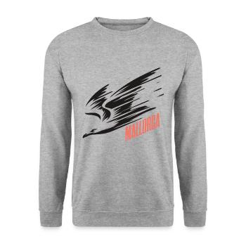 Mallorca Sturzflug Tiefflieger Möwe Urlaub T-Shirt - Unisex Pullover - Weißgrau meliert - Vorne - Alina (178cm) & Michal (187cm)