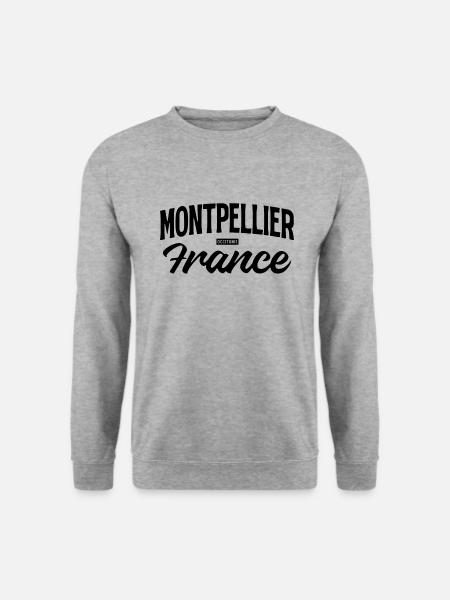 Vintage Montpellier Frankreich - Unisex Pullover - Weißgrau meliert