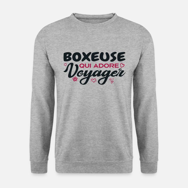 Weltenbummler mit Reiseleidenschaft - Unisex Pullover - Weißgrau meliert