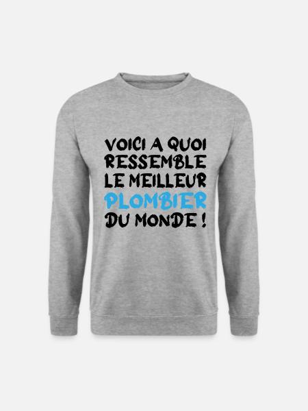 Le meilleur plombier - Sweat-shirt Unisexe - gris chiné