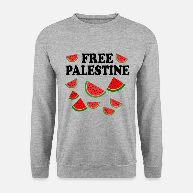 Free palestine - Unisex Pullover - Weißgrau meliert
