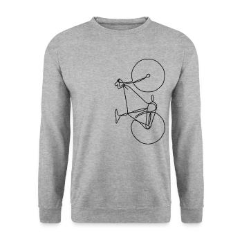 biking Design gift for cyclist - Unisex Sweatshirt - salt & pepper - Front - Alina (178cm) & Michal (187cm)