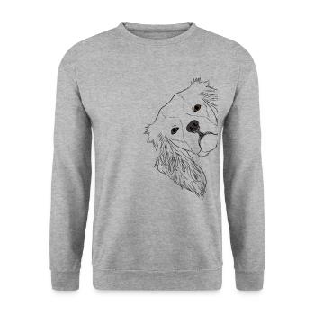 Curieux Cavalier King Charles Spaniel chien - Sweat-shirt Unisexe - gris chiné - Devant - Alina (178cm) & Michal (187cm)