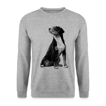 Chien de chien de sennenbucher - Sweat-shirt Unisexe - gris chiné - Devant - Alina (178cm) & Michal (187cm)