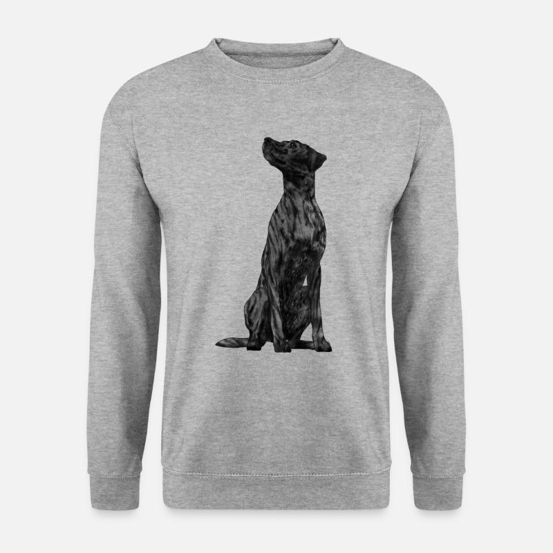 Sitzender Plott Hound Hund - Unisex Pullover - Weißgrau meliert