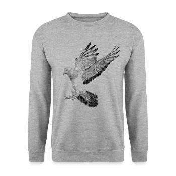 Flying Bird Pigeon - Unisex Sweatshirt - salt & pepper - Front - Alina (178cm) & Michal (187cm)