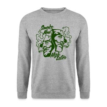 Unkraut Grafik - Unisex Pullover - Weißgrau meliert - Vorne - Alina (178cm) & Michal (187cm)